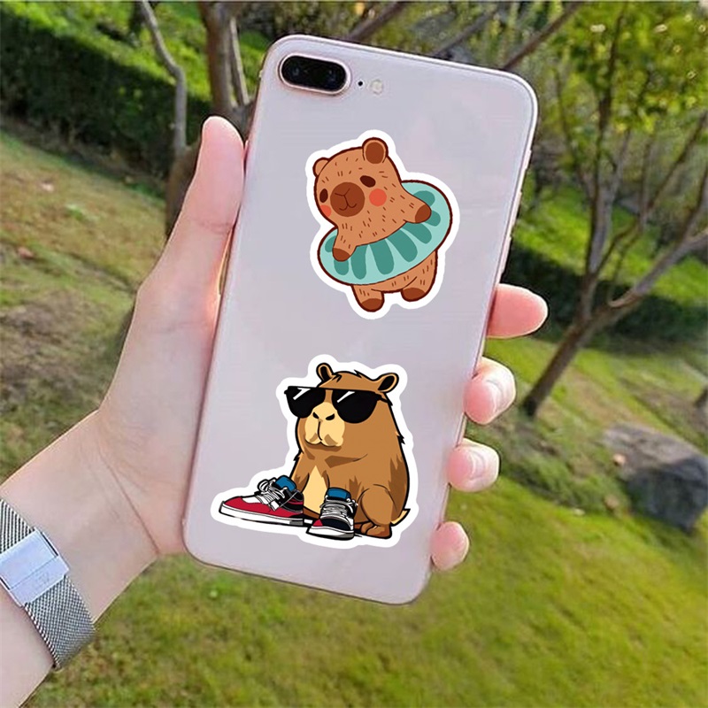AliExpress 10/30/50PCS Cute Capybara PVC Sticker Aesthetic Decoration Scrapbooking Sketchbook Korean Stationery School Supplies, view 3