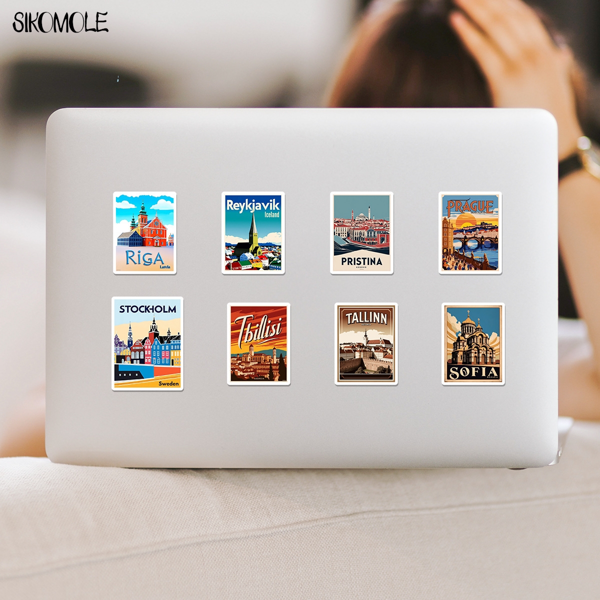 AliExpress 10/30/50PCS European Travel Stickers Aesthetic Famous Buildings DIY Decoration Toys Travel Luggage Decal Graffiti Sticker Pack, view 6