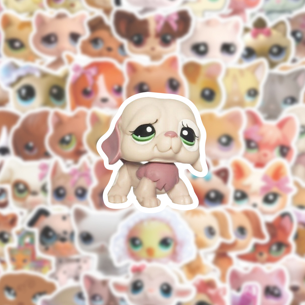 AliExpress 10/30/60pcs Cute Cartoon Littlest Pet Shop Stickers Funny Game Sticker DIY Scrapbook Suitcase Laptop Kawaii Animal Decals Decor, view 4