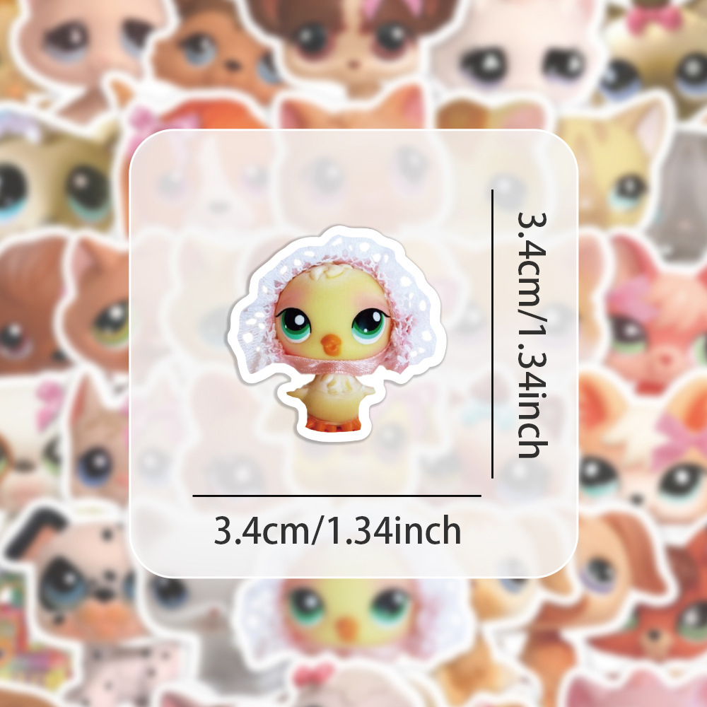 AliExpress 10/30/60pcs Cute Cartoon Littlest Pet Shop Stickers Funny Game Sticker DIY Scrapbook Suitcase Laptop Kawaii Animal Decals Decor, view 5