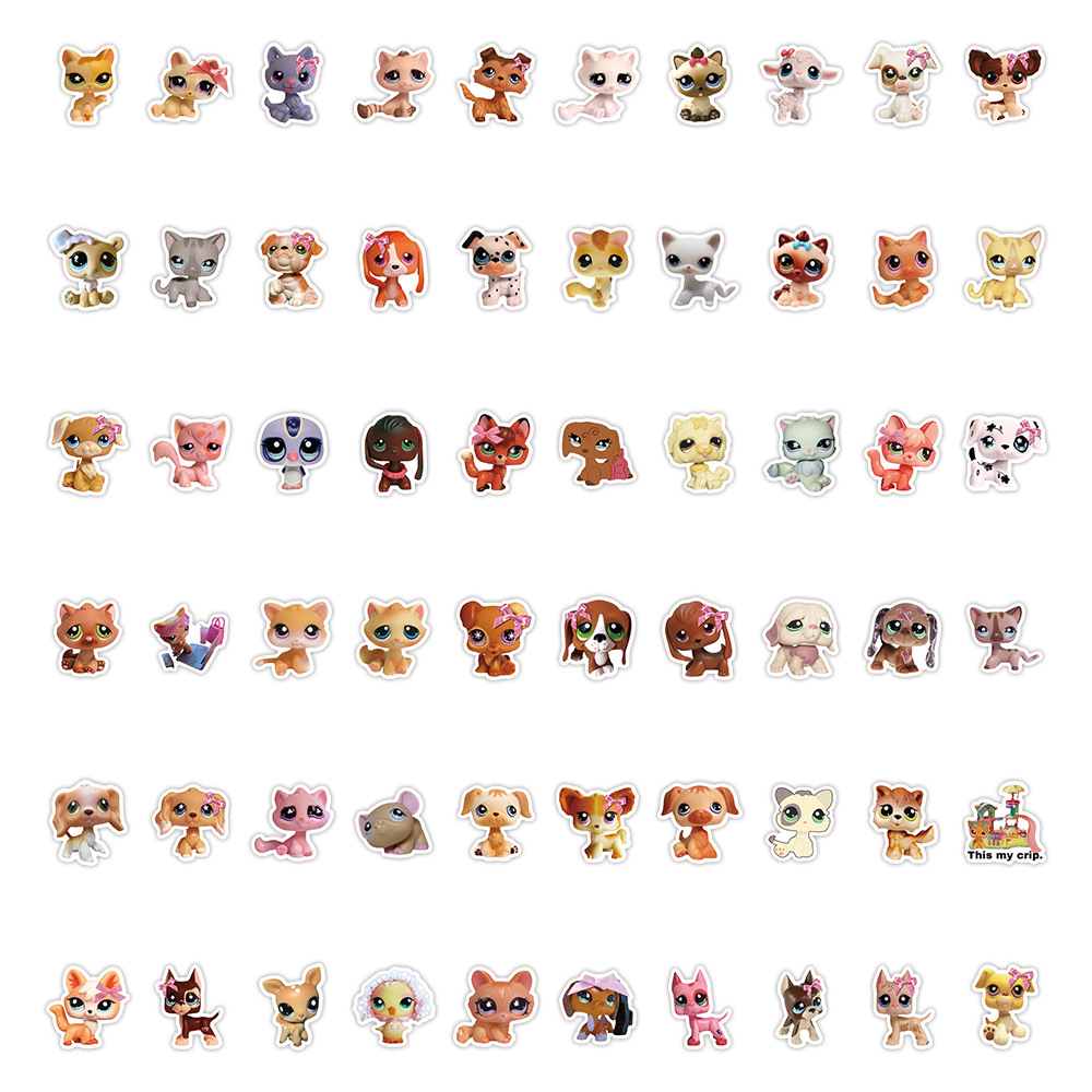AliExpress 10/30/60pcs Cute Cartoon Littlest Pet Shop Stickers Funny Game Sticker DIY Scrapbook Suitcase Laptop Kawaii Animal Decals Decor, view 6