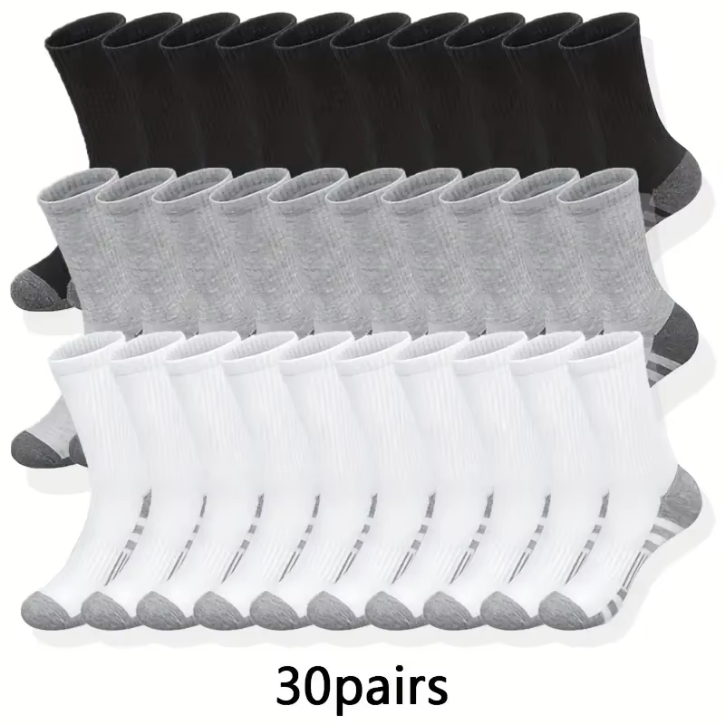 AliExpress 10/30 Pairs of High-Quality Soft and Comfortable Men's Running Socks Summer Sweat Wicking and Breathable Basketball Sports Socks