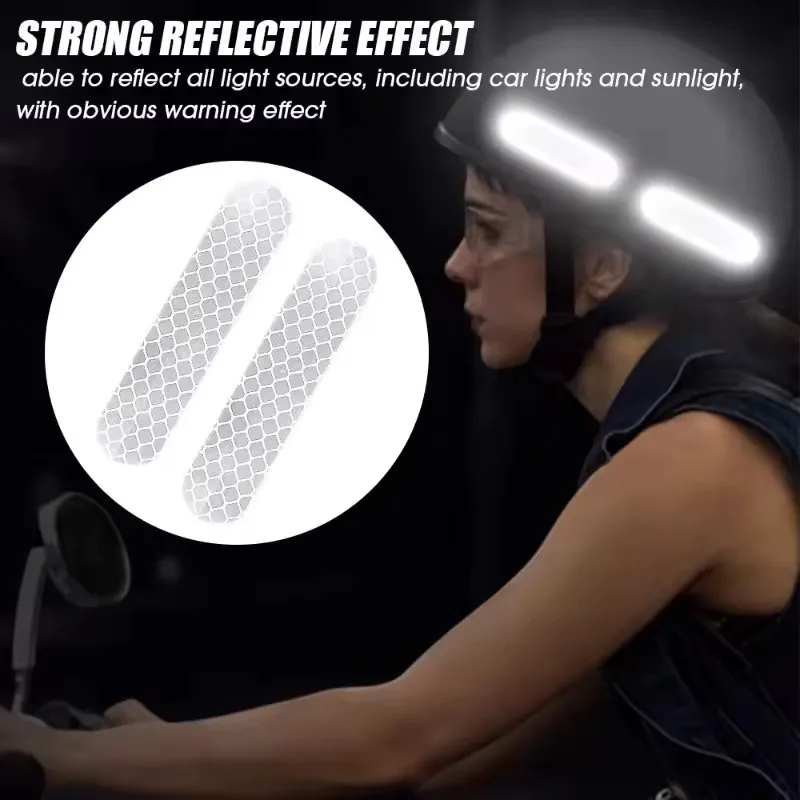 AliExpress 10/40/80PCS Night Reflective Strip Warning Stickers Waterproof High Visibility Reflector Tape for Car Motorcycle Helmet Bicycle, view 2