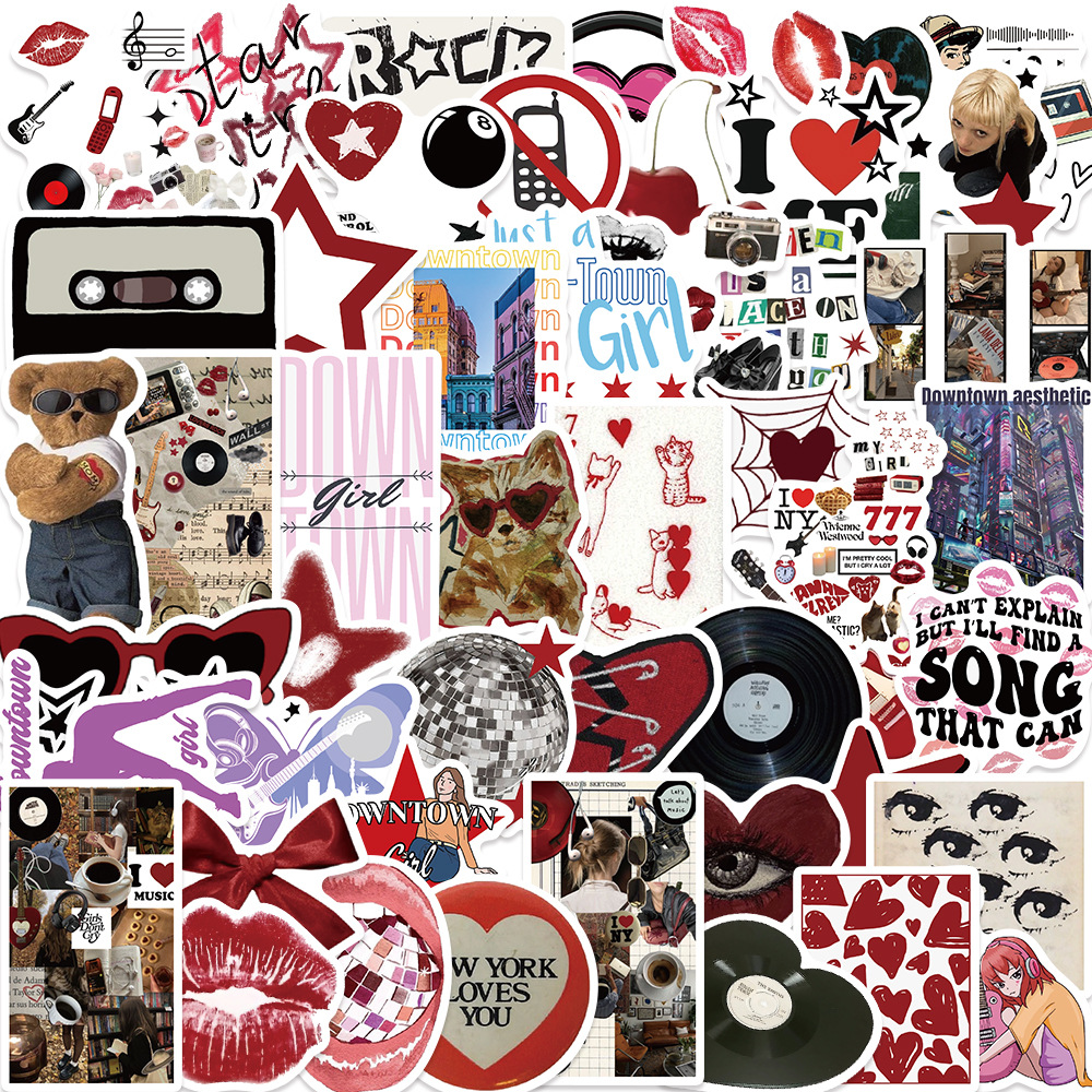 AliExpress 10/50/100/150pcs Downtown Y2K Girls Aesthetics Retro Graffiti Stickers Phone Guitar Laptop Suitcase Waterproof Sticker Kids Toy, view 2