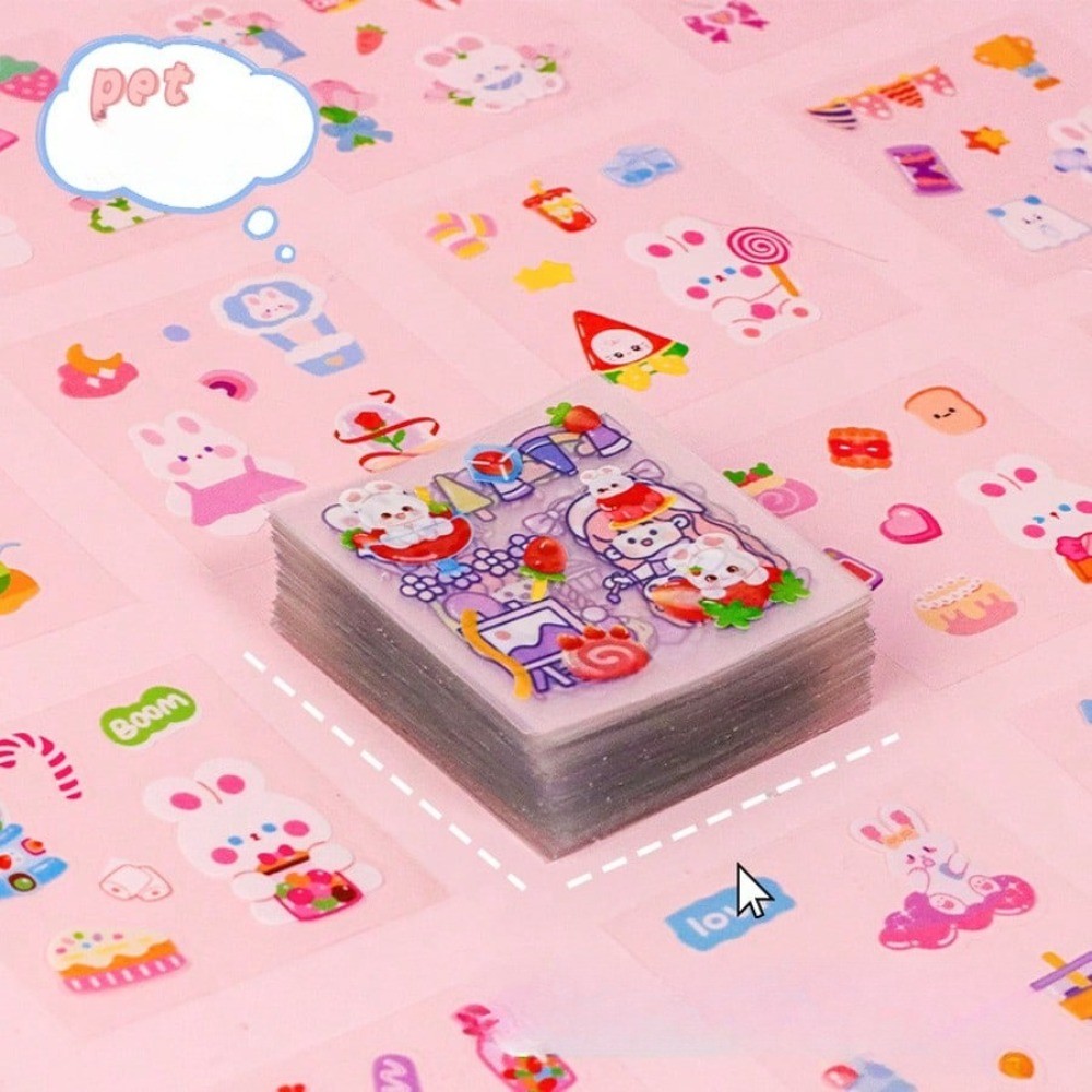AliExpress 10/50/100pcs Whimsical Cartoon Sticker Collection - Fun Colorful Adhesive Stickers for DIY Journaling Notebook Laptop Decoration, view 2