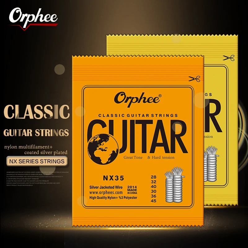AliExpress 10/50 Set Orphee Classical Guitar Strings Silver Plated Wire Nylon Strings NX Series 6pcs/Set Beginners for Classic Guitar Part, view 2