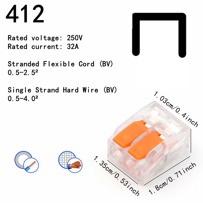 AliExpress 10-75 Pcs Orange Universal Type Quick Plug-in Terminals,Electrical Equipment Connectors,Wire Connector Terminals,250V/32A, view 2