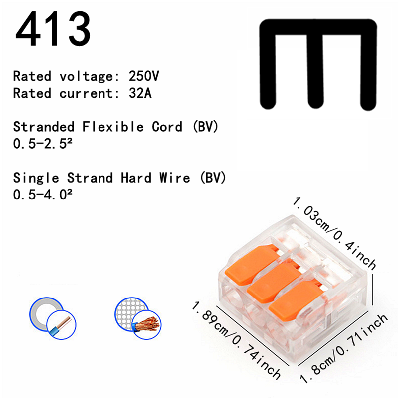 AliExpress 10-75 Pcs Orange Universal Type Quick Plug-in Terminals,Electrical Equipment Connectors,Wire Connector Terminals,250V/32A, view 3