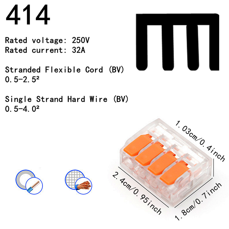 AliExpress 10-75 Pcs Orange Universal Type Quick Plug-in Terminals,Electrical Equipment Connectors,Wire Connector Terminals,250V/32A, view 4