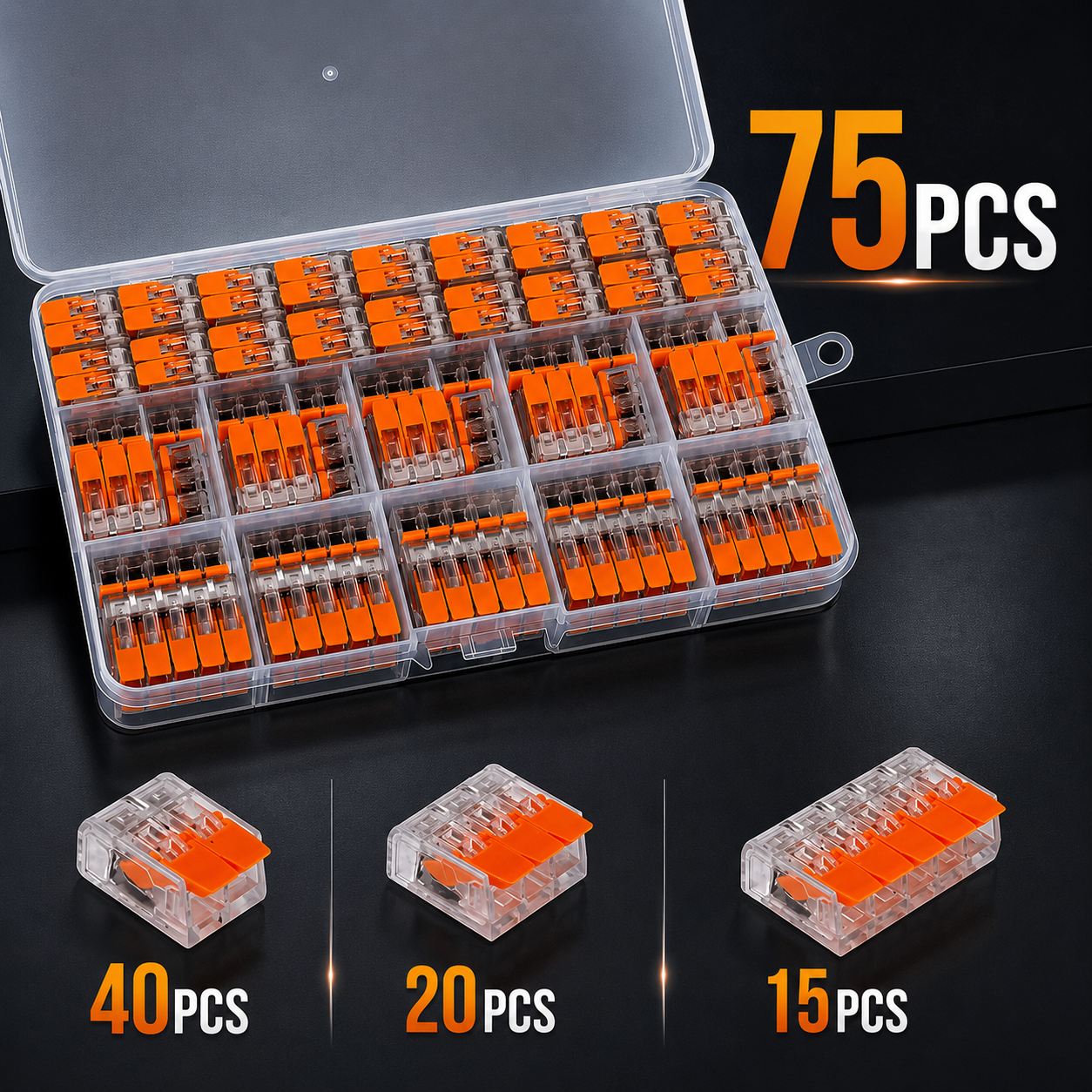 AliExpress Lever Wire Connector Kit (10-75 Pieces)