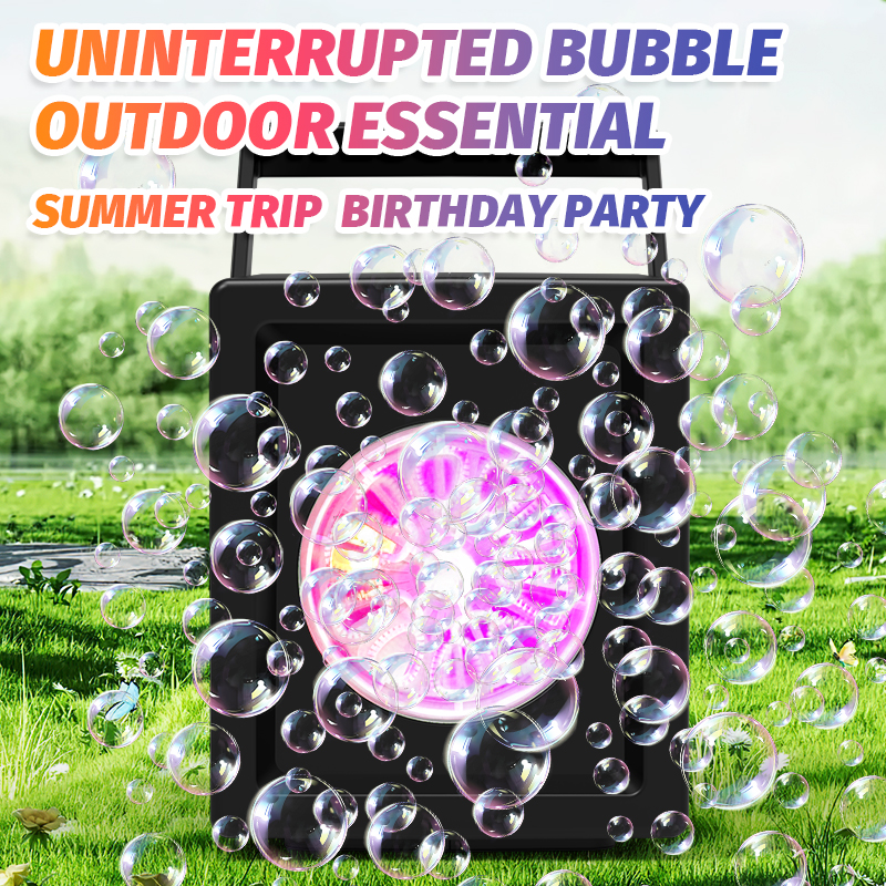AliExpress 10 hole fully automatic bubble blowing handheld electric bubble machine toy outdoor birthday without battery and bubble water, view 3
