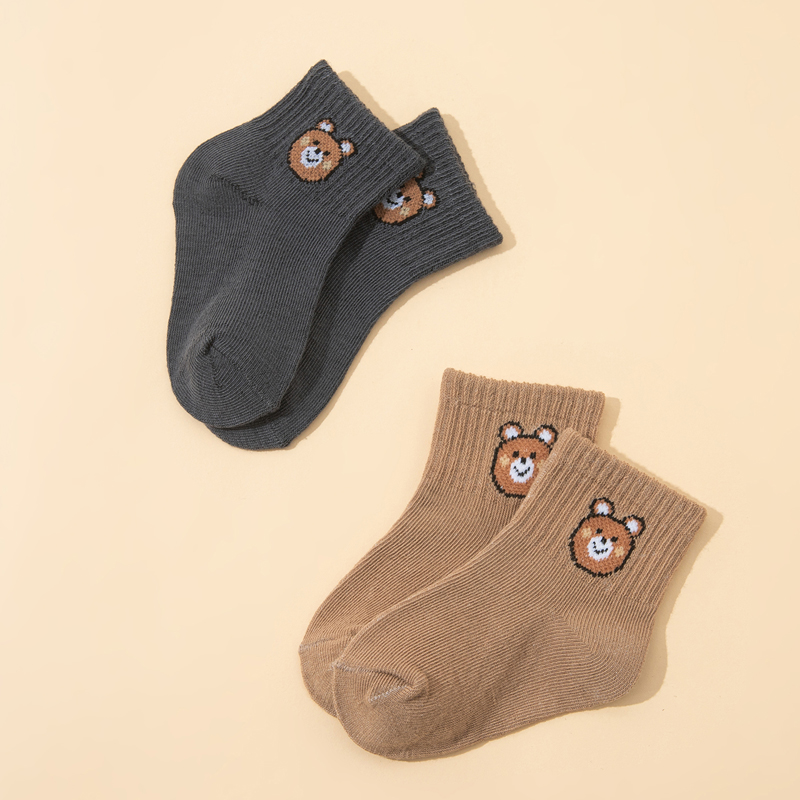 AliExpress 10 Pairs Cute Little Bear Casual Short Elastic Mid-Calf Socks, baby Socks, Boys' Socks, Girls' Socks, Children's Socks, view 5