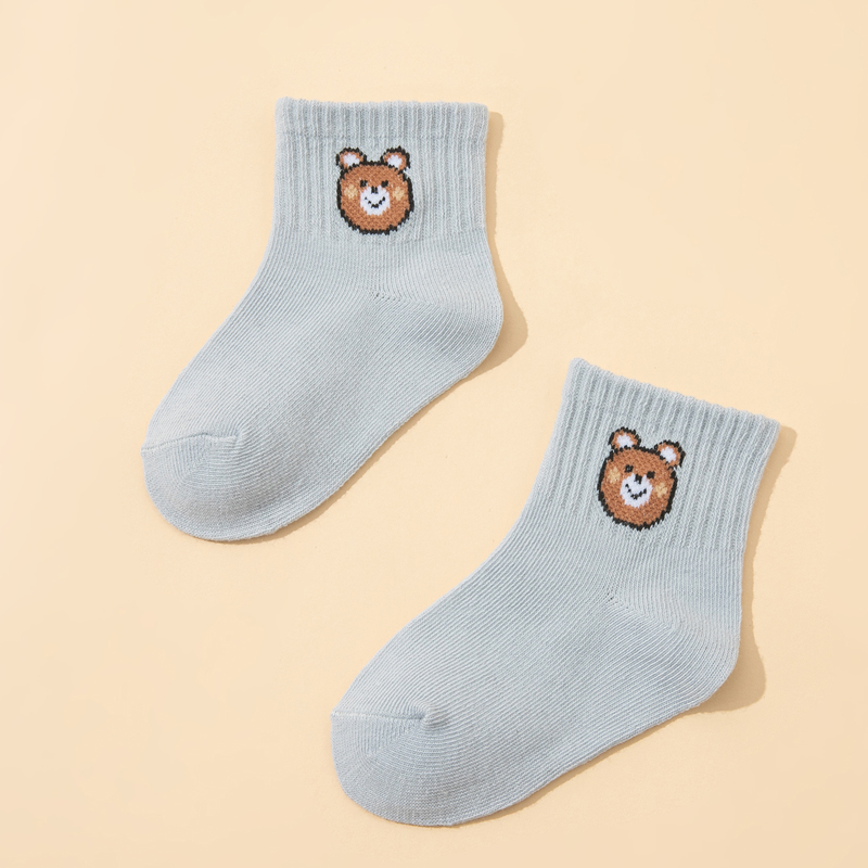 AliExpress 10 Pairs Cute Little Bear Casual Short Elastic Mid-Calf Socks, baby Socks, Boys' Socks, Girls' Socks, Children's Socks, view 6