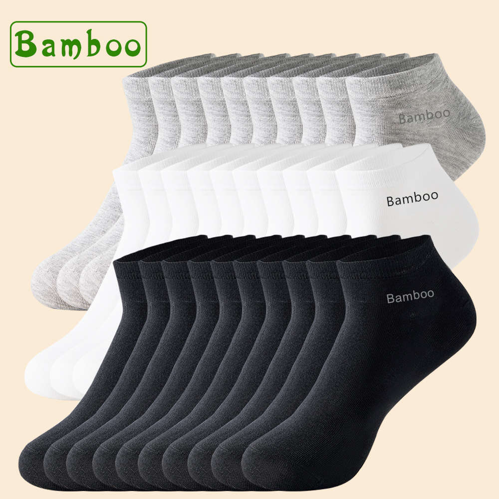 AliExpress 10 pairs High Quality Men's Bamboo Fiber Socks Summer Thin Sweat Absorbent Deodorant Men Business Casual Formal Black Socks Gift