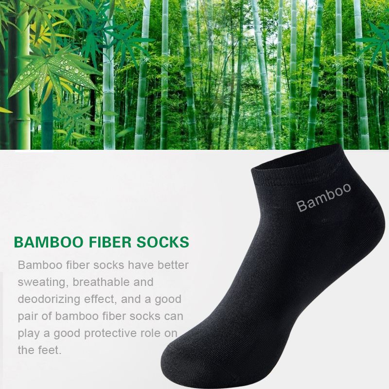 AliExpress 10 pairs High Quality Men's Bamboo Fiber Socks Summer Thin Sweat Absorbent Deodorant Men Business Casual Formal Black Socks Gift, view 2