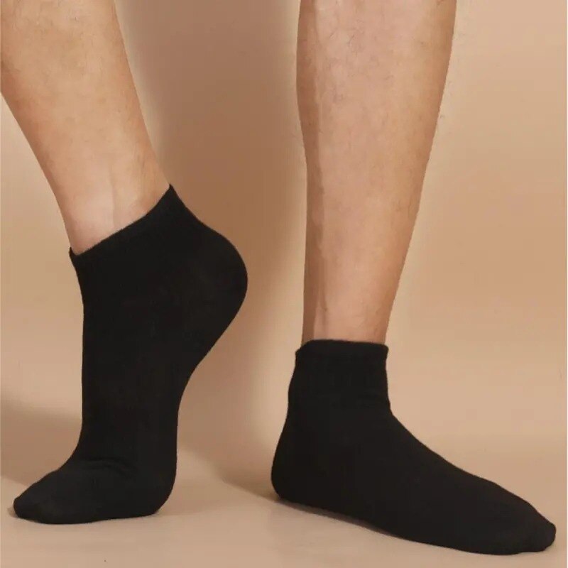 AliExpress 10 Pairs Unisex Casual Plain Color Boat Socks Thin Breathable Comfy Anti Odor Sweat-absorbing Low Cut Ankle Socks For Men Women, view 2