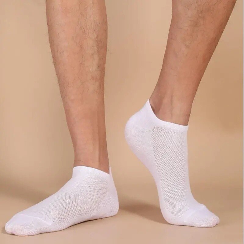 AliExpress 10 Pairs Unisex Casual Plain Color Boat Socks Thin Breathable Comfy Anti Odor Sweat-absorbing Low Cut Ankle Socks For Men Women, view 4