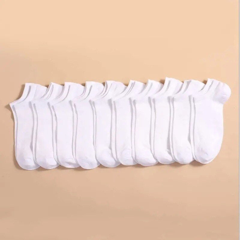 AliExpress 10 Pairs Unisex Casual Plain Color Boat Socks Thin Breathable Comfy Anti Odor Sweat-absorbing Low Cut Ankle Socks For Men Women, view 5