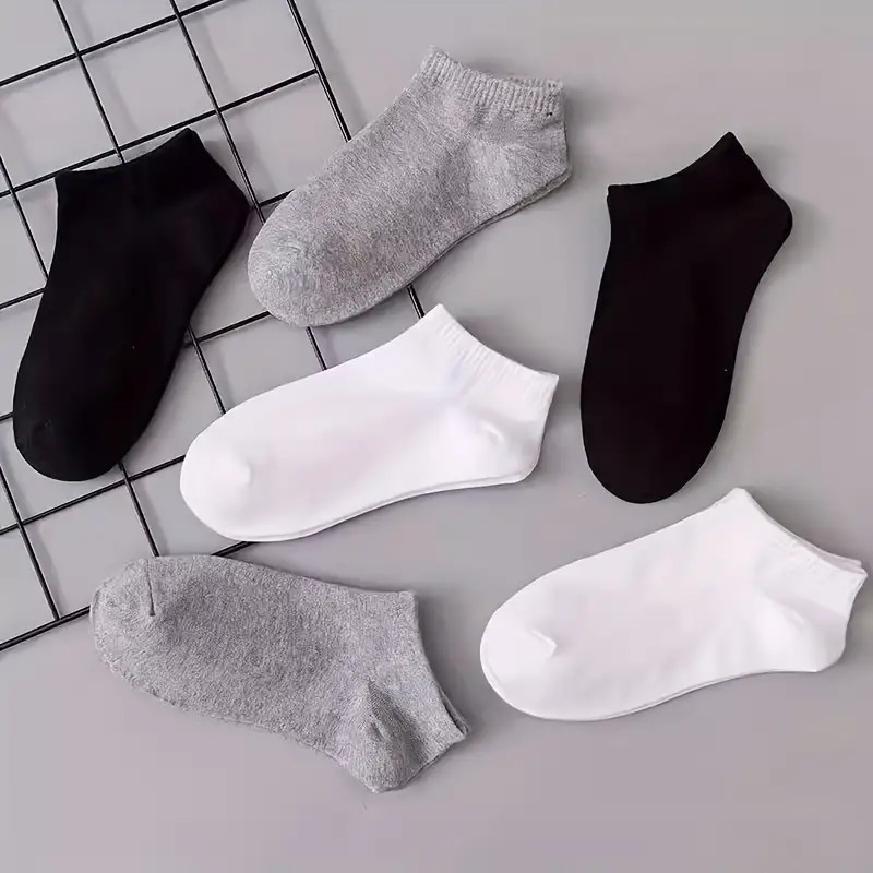 AliExpress 10 PCS Summer Lightweight Breathable Four Season Solid Color Short Socks Korean Version Simple and Versatile Women's Ankle Socks, view 3