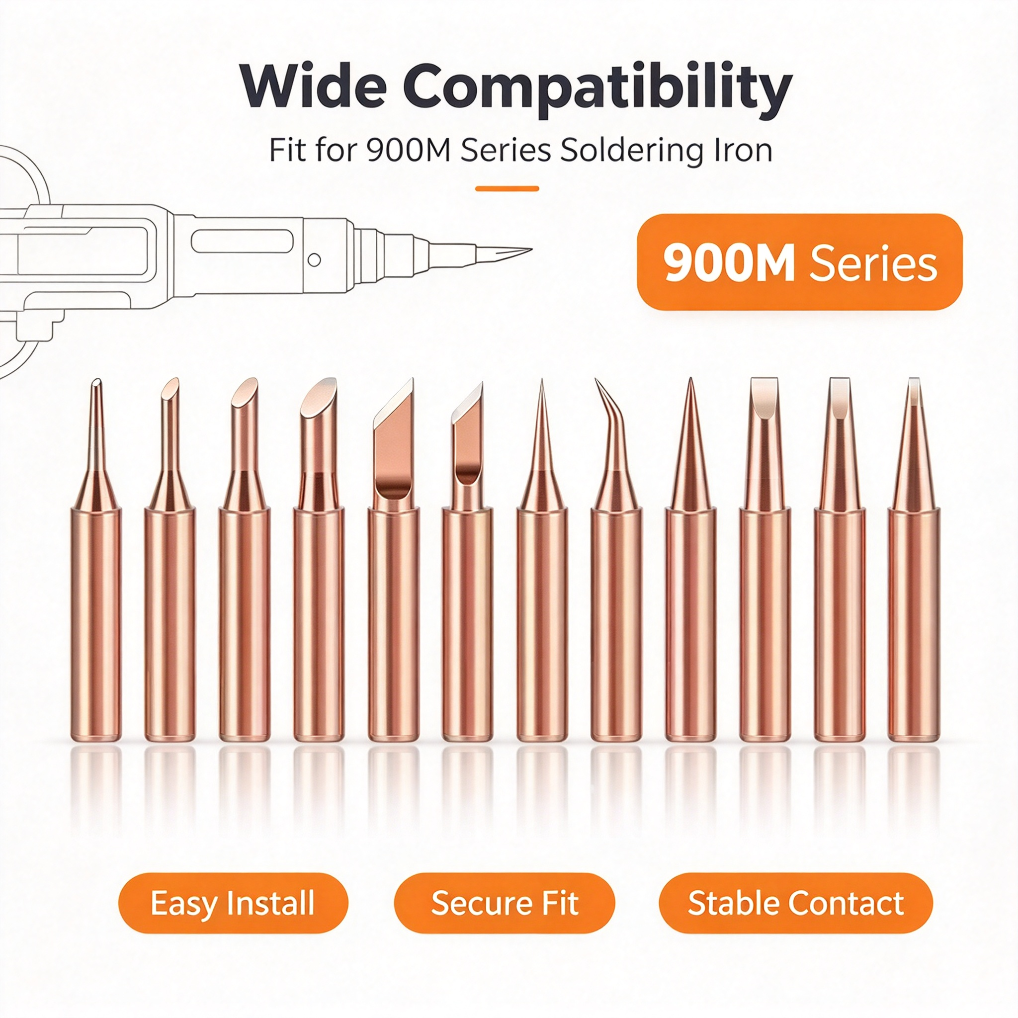 AliExpress 900M Copper-Plated Soldering Tips (10-Pack), view 4