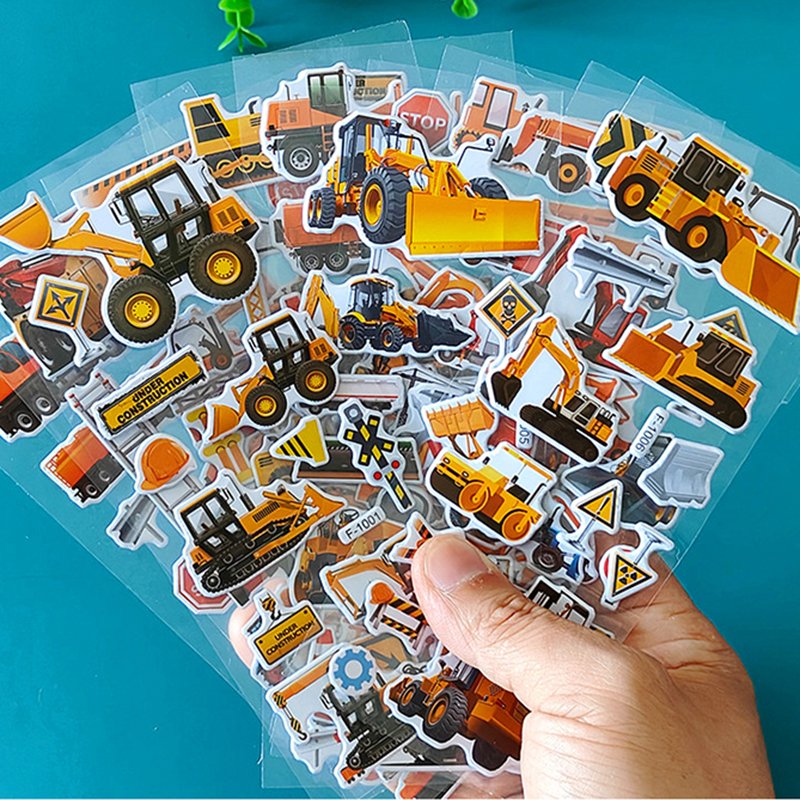 AliExpress 10 Sheets 3D Engineering Vehicle Stickers for Kids Puffy Children Stickers Boys Girls Teachers Reward Scrapbooking Gift Toys, view 3