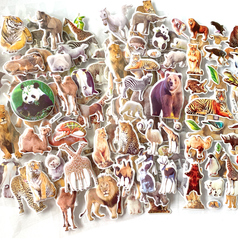 AliExpress 10 Sheets 3D Puffy Stickers Animals Bulk Stickers Scrapbook Decoration Birthday New Year Christmas Gifts for Kids Boys Girls, view 2