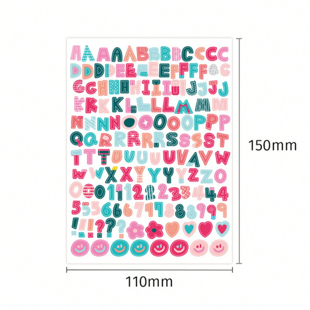 AliExpress 10 Sheets Colorful Alphabet Number Paper Stickers Self-Adhesive Letter Decals for Scrapbook Journal Planner Phone Case DIY Craft, view 2