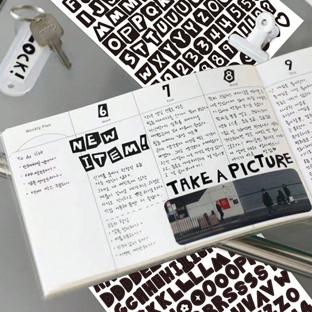 AliExpress 10 Sheets Colorful Alphabet Number Paper Stickers Self-Adhesive Letter Decals for Scrapbook Journal Planner Phone Case DIY Craft, view 5