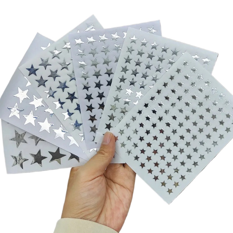 AliExpress 10 Sheets/Pack Silver Five Pointed Star Stickers Encourage and Reward Stickers for Primary School Students Pray Stickers, view 4