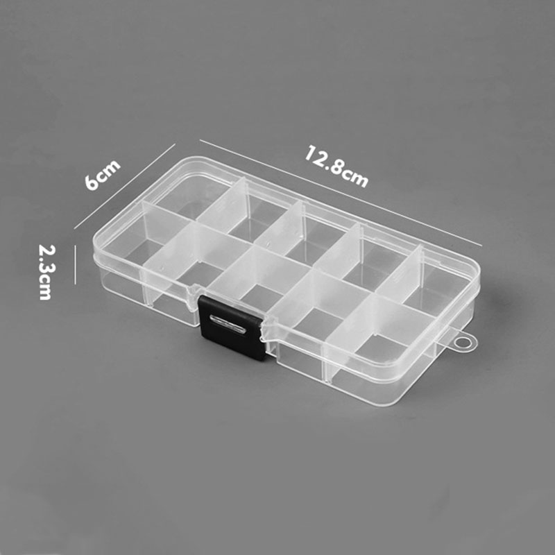 AliExpress 10-Slot Adjustable Plastic Jewelry and Bead Organizer, view 3