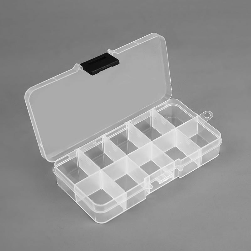 AliExpress 10-Slot Adjustable Plastic Jewelry and Bead Organizer, view 6