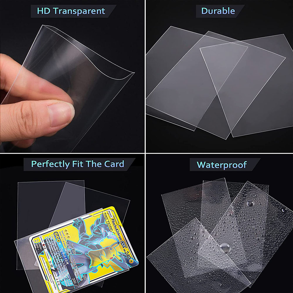 AliExpress 100-1000Pcs Card Sleeves Transparent Cover Clear Cards Holder For Board Playing Game ID Trading Protector Folder Photo Pouch, view 5