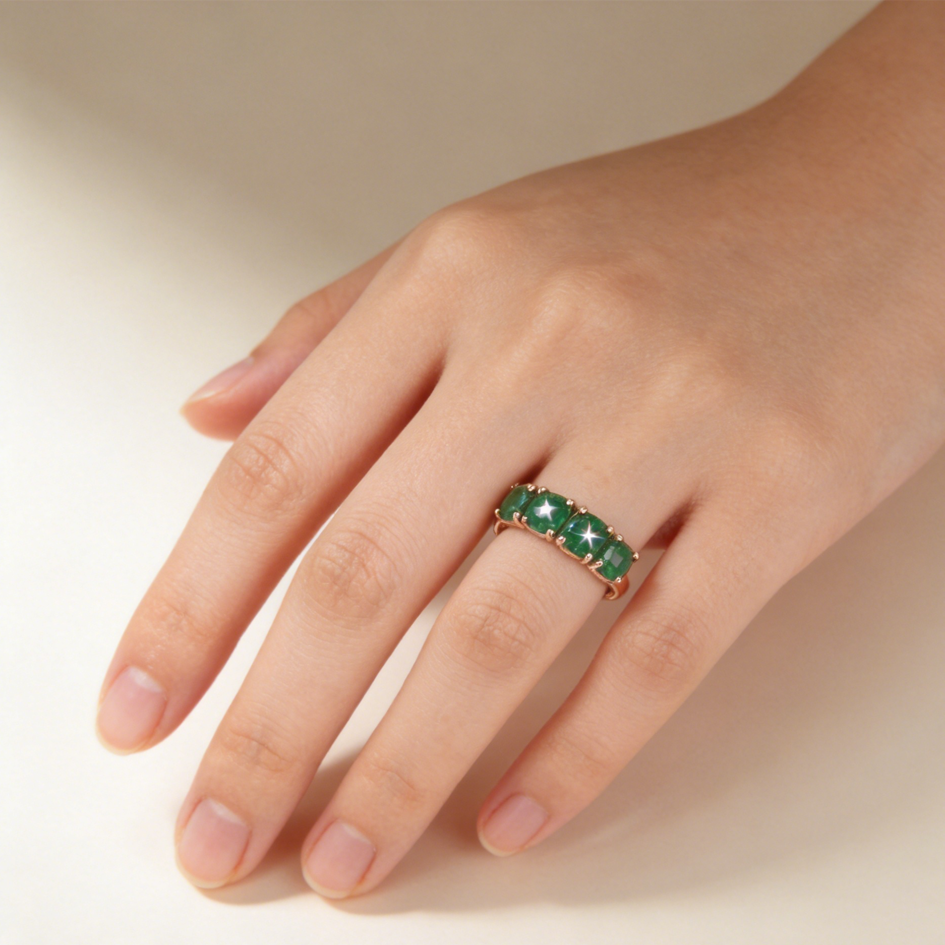 AliExpress 100% 18K Rose Gold Ring for Women Natural Emerald Gemstone Jewelry Anillos De Bizuteria Anillos Mujer Gemstone Gold Rings Box, view 2