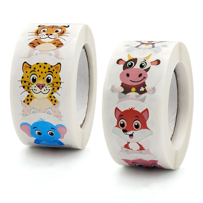 AliExpress 100-500pc Stickers Rolling Animal Roll Stickers Small Cute Game Sticker DIY Gift Sealing Label Decoration