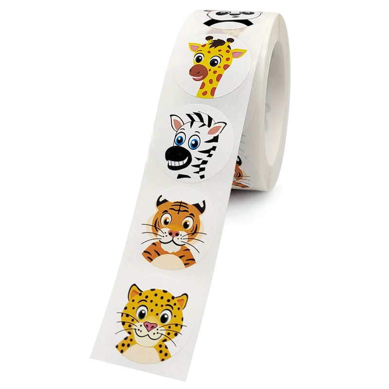 AliExpress 100-500pc Stickers Rolling Animal Roll Stickers Small Cute Game Sticker DIY Gift Sealing Label Decoration, view 5