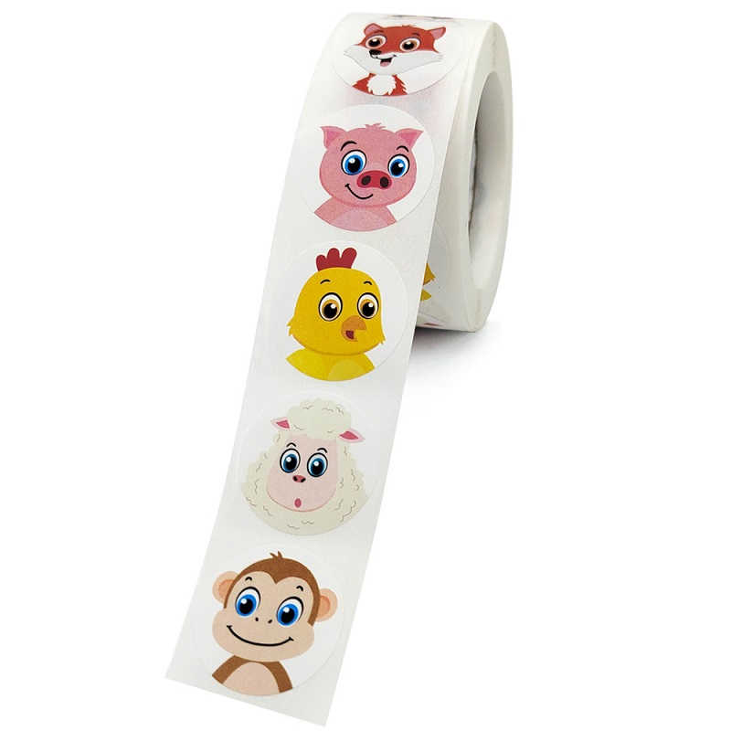 AliExpress 100-500pc Stickers Rolling Animal Roll Stickers Small Cute Game Sticker DIY Gift Sealing Label Decoration, view 6