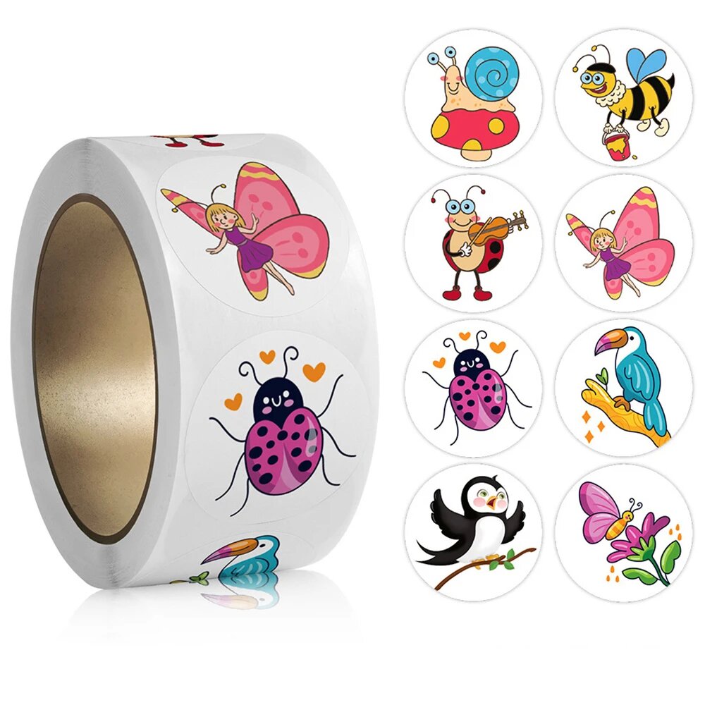 AliExpress 100-500pcs Cartoon Animal Stickers Teacher Reward Stickers for Kids, Party Decoration Sticker for School Classroom Home