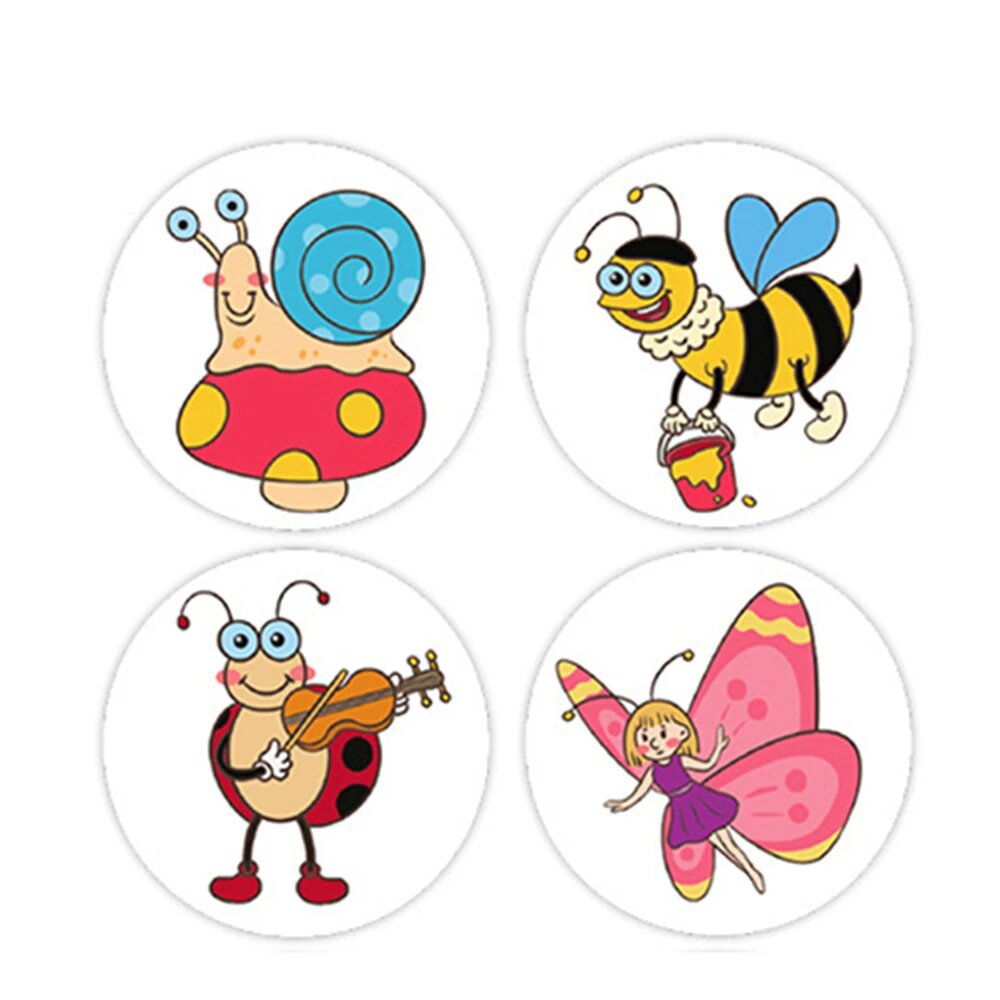 AliExpress 100-500pcs Cartoon Animal Stickers Teacher Reward Stickers for Kids, Party Decoration Sticker for School Classroom Home, view 3