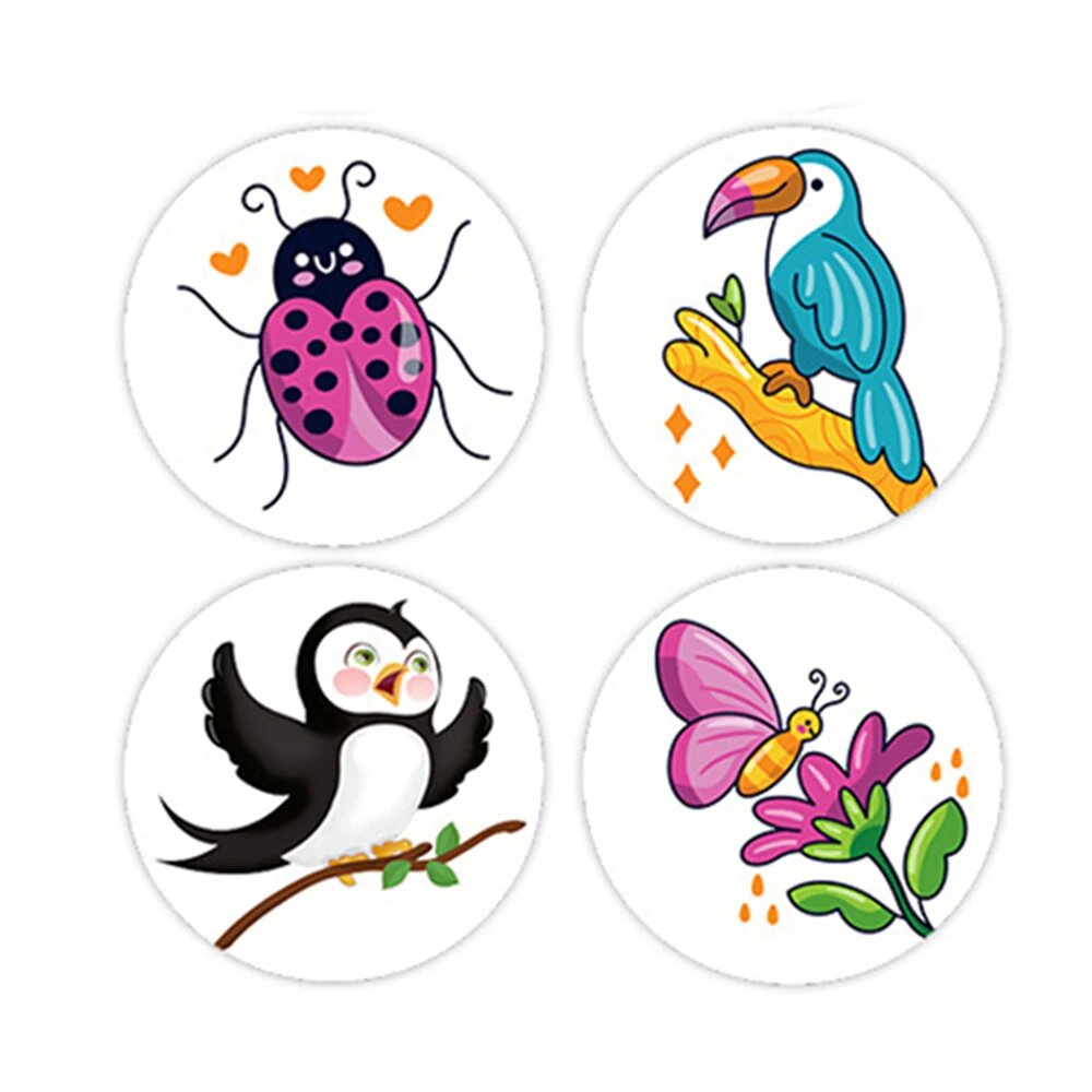 AliExpress 100-500pcs Cartoon Animal Stickers Teacher Reward Stickers for Kids, Party Decoration Sticker for School Classroom Home, view 4