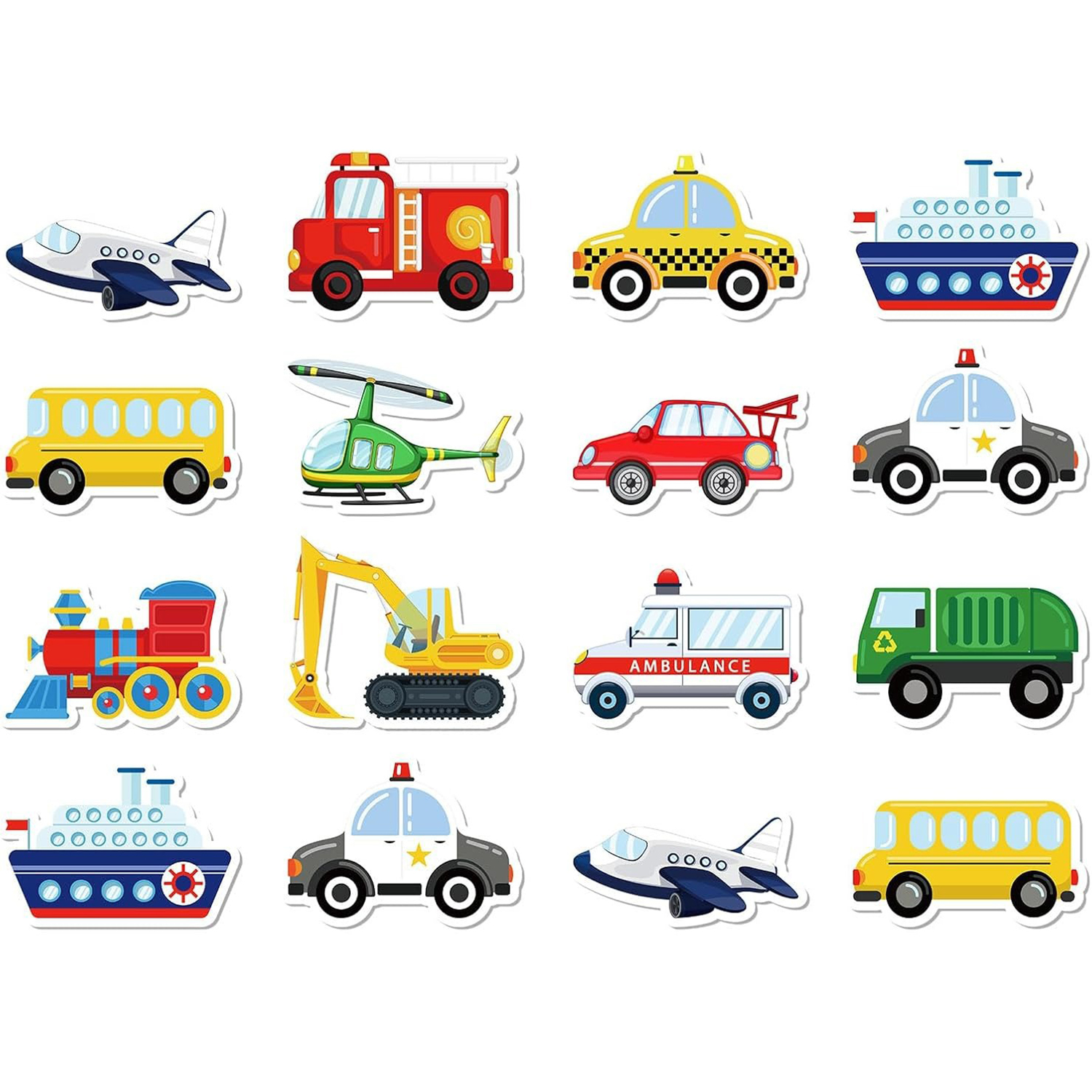 AliExpress 100-500pcs Cartoon Transportation Vehicles Stickers Birthday Wedding Party Gift Wrapping Label Scrapbook Stationery Stickers, view 3