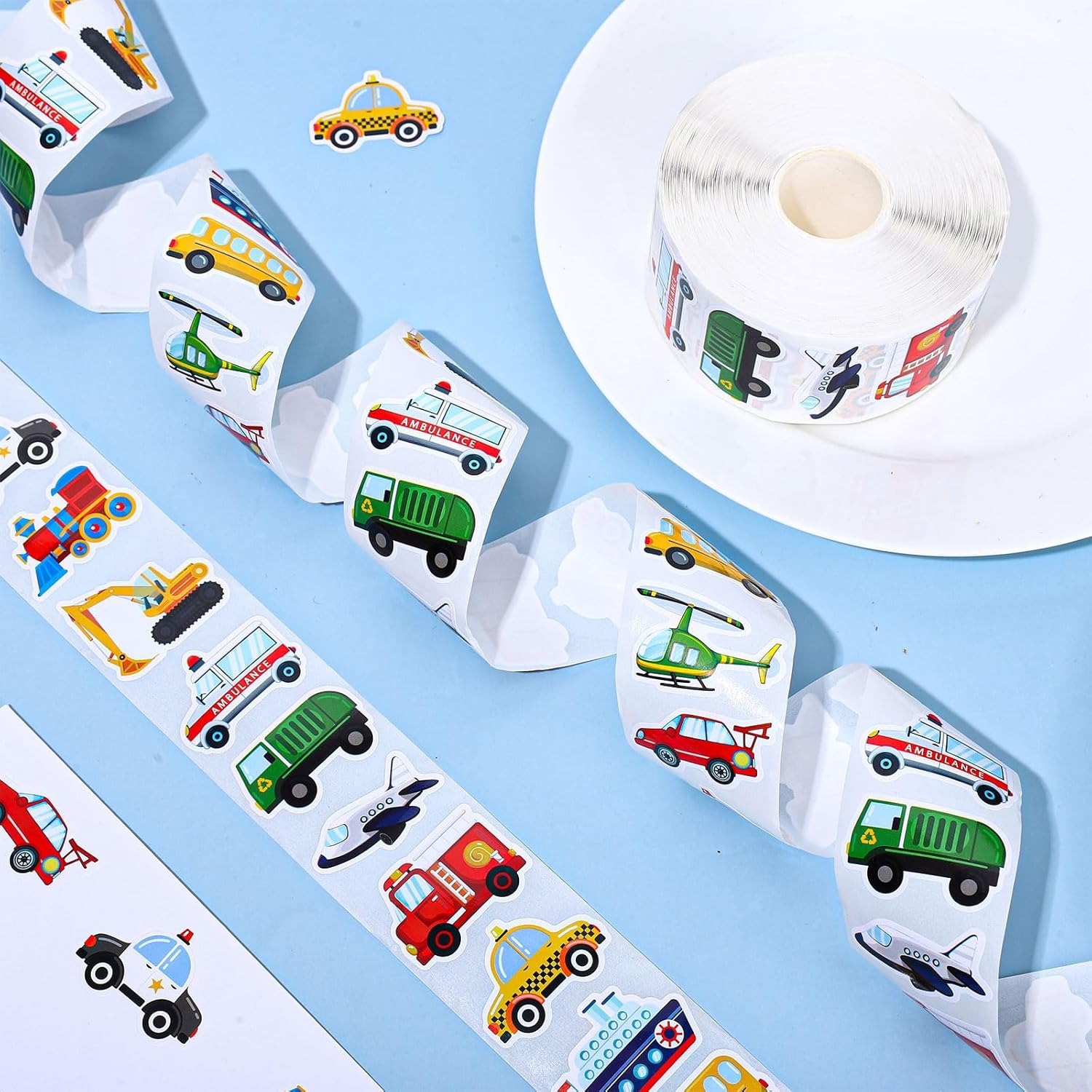 AliExpress 100-500pcs Cartoon Transportation Vehicles Stickers Birthday Wedding Party Gift Wrapping Label Scrapbook Stationery Stickers, view 4