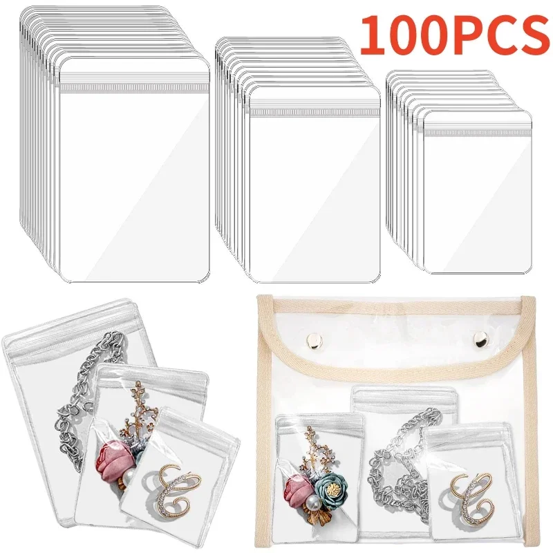 AliExpress Transparent PVC Zip Jewelry Bags (100-Pack), view 2