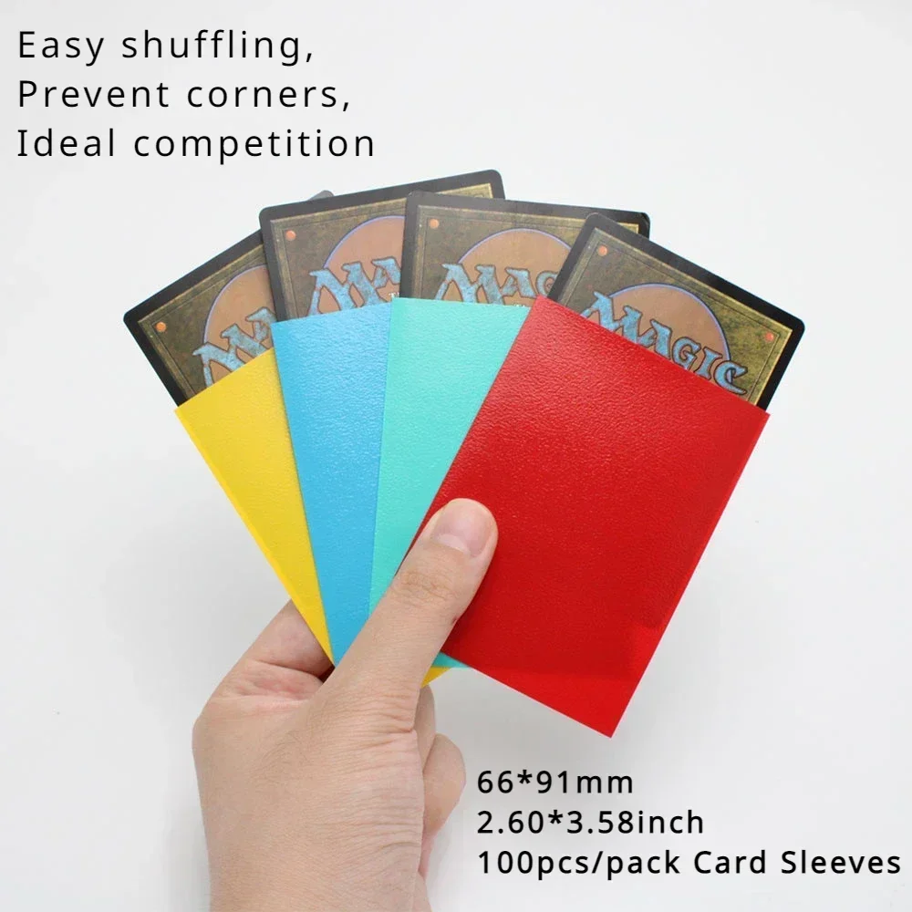 AliExpress 100 PCS 66x91mm Matte Colorful Standard Size Card Sleeves TCG Trading Cards Protector Tarot Shield Board Games Magical Cover PKM, view 2