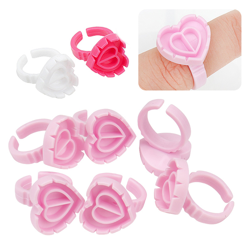 AliExpress 100-Piece Disposable Heart-Shaped Lash Glue Cups