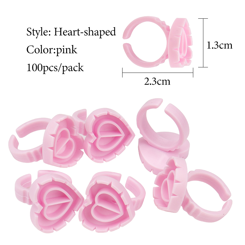 AliExpress 100-Piece Disposable Heart-Shaped Lash Glue Cups, view 2