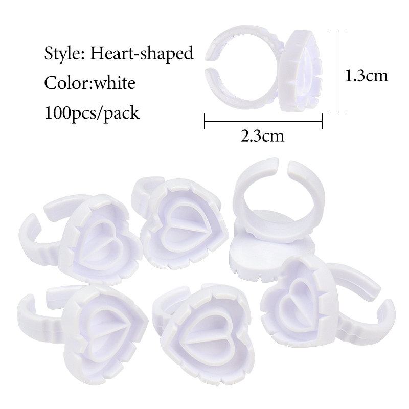 AliExpress 100-Piece Disposable Heart-Shaped Lash Glue Cups, view 4