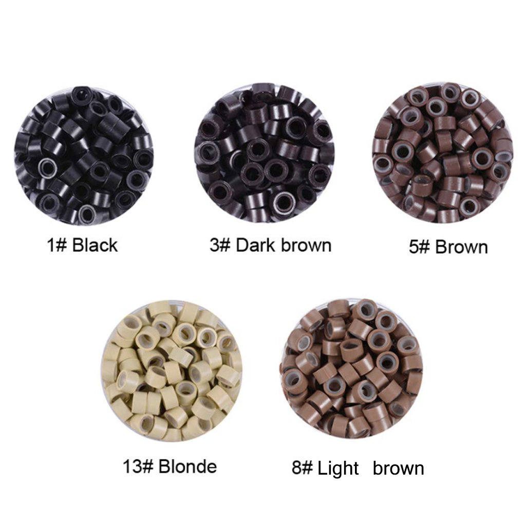 AliExpress 1000-Piece 5 mm Silicone Micro Ring Hair Extension Beads, view 2