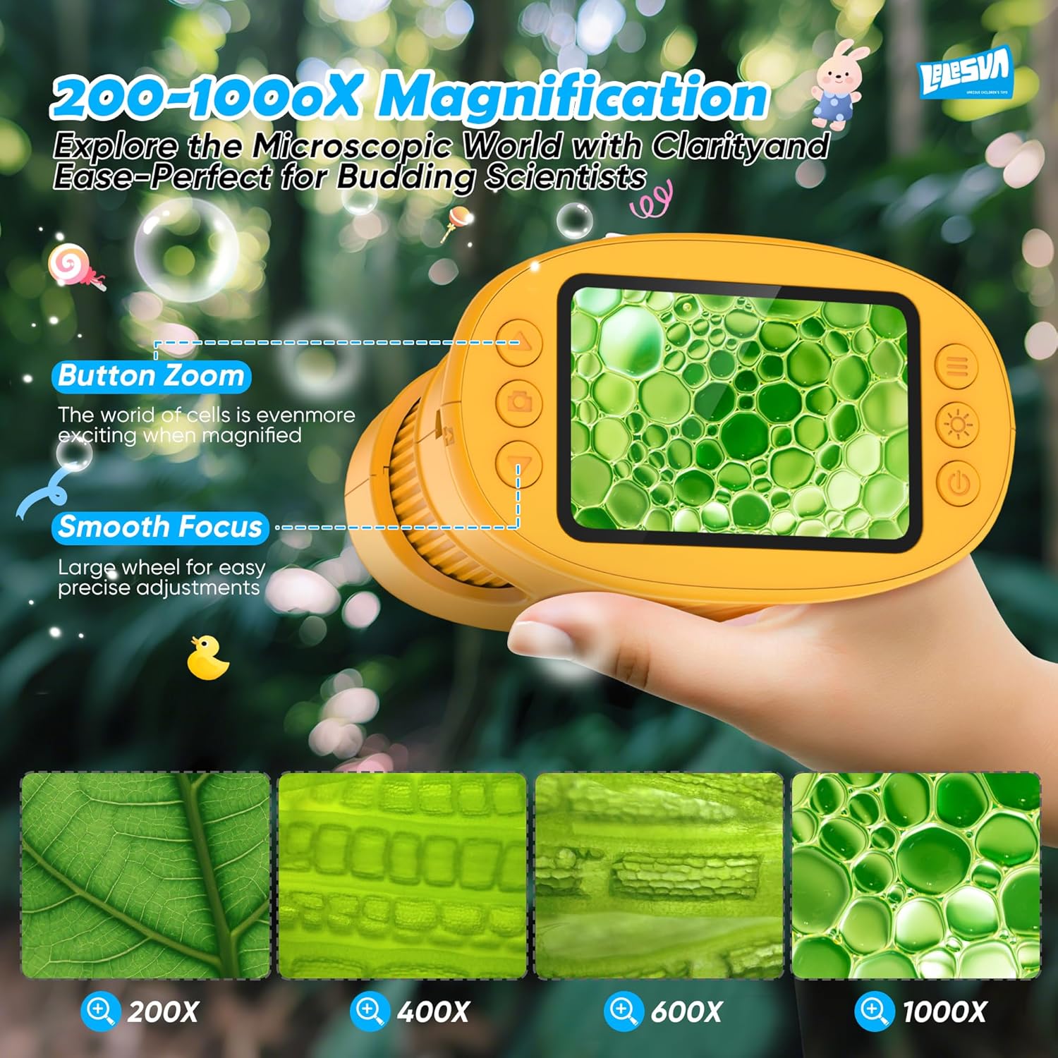 AliExpress 1000X Pocket Microscope for Kids with 4K 2.0" Screen Digital Handheld Rechargeable Portable Science Toy STEM Educational Gift, view 6