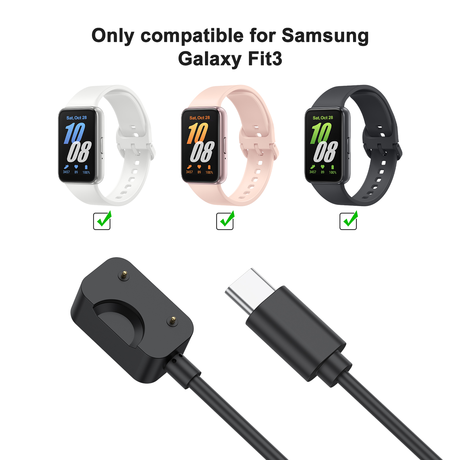 AliExpress 100 cm Magnetic Charging Cable for Galaxy Fit3, view 2