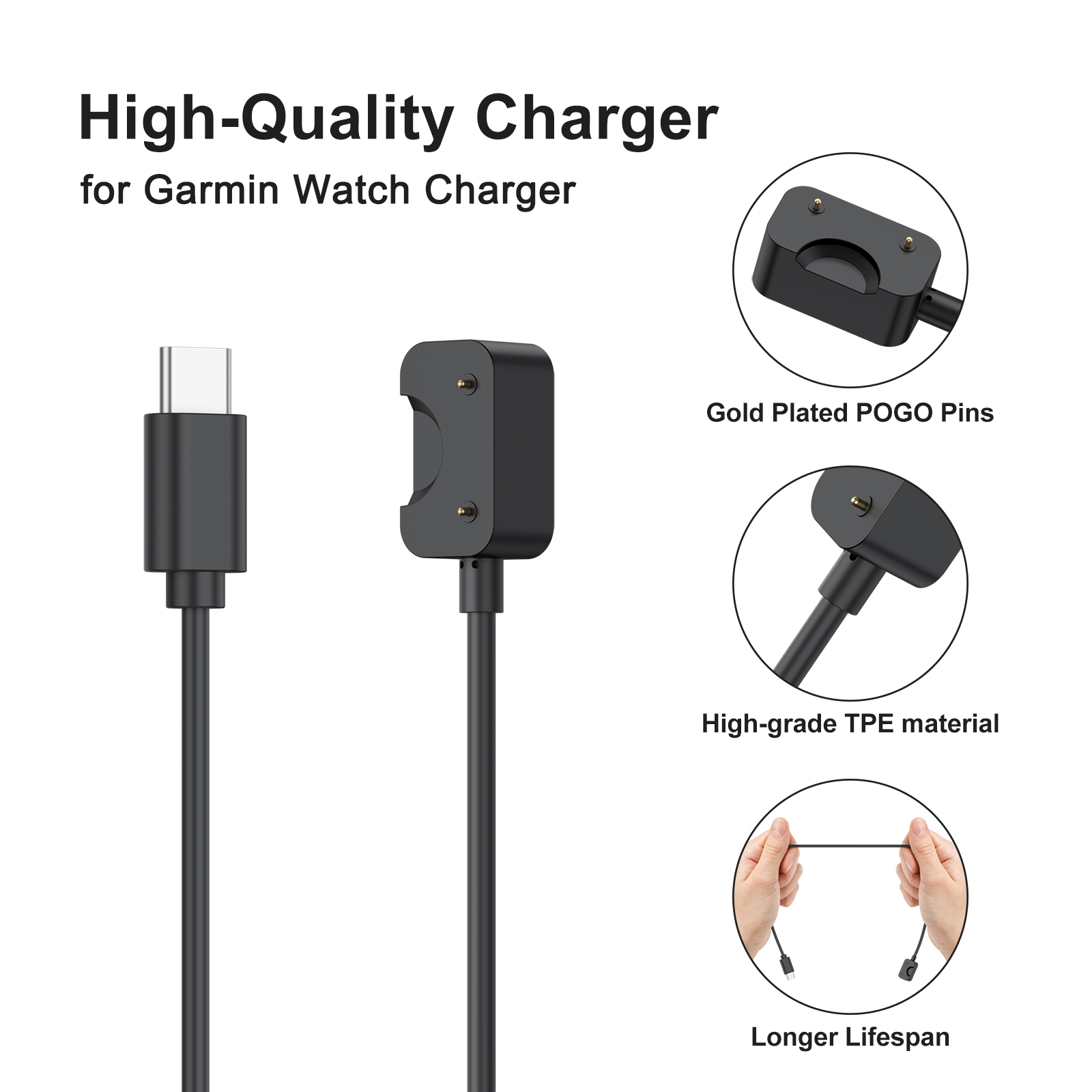 AliExpress 100 cm Magnetic Charging Cable for Galaxy Fit3, view 4